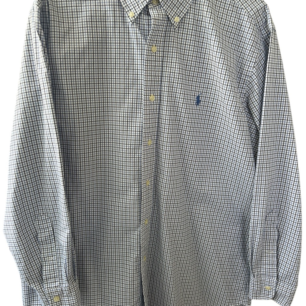 Polo Ralph Lauren Classic Fit Button Up Plaid Dress Shirt Mens 16 1/2 32/33